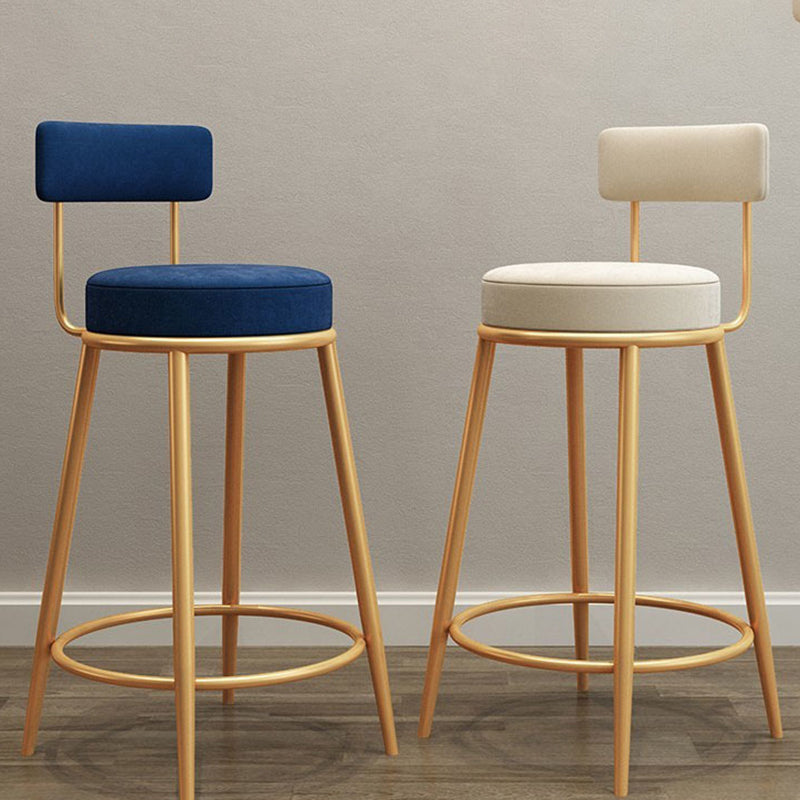 Nordic Style Bar-stool Round Counter Bar Stool with Metal Legs