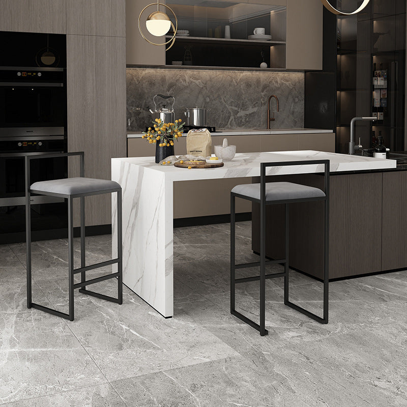 Contemporary Jewelry Shop Footrest Counter Stool Matte Finish Velvet Barstool