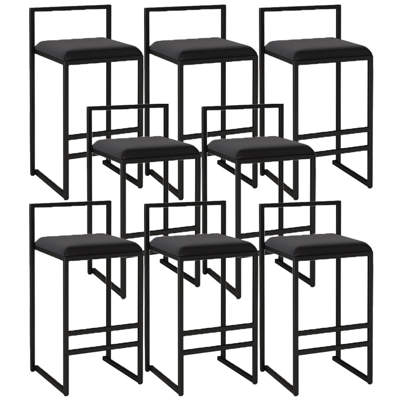 Contemporary Jewelry Shop Footrest Counter Stool Matte Finish Velvet Barstool