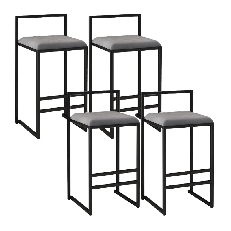 Contemporary Jewelry Shop Footrest Counter Stool Matte Finish Velvet Barstool