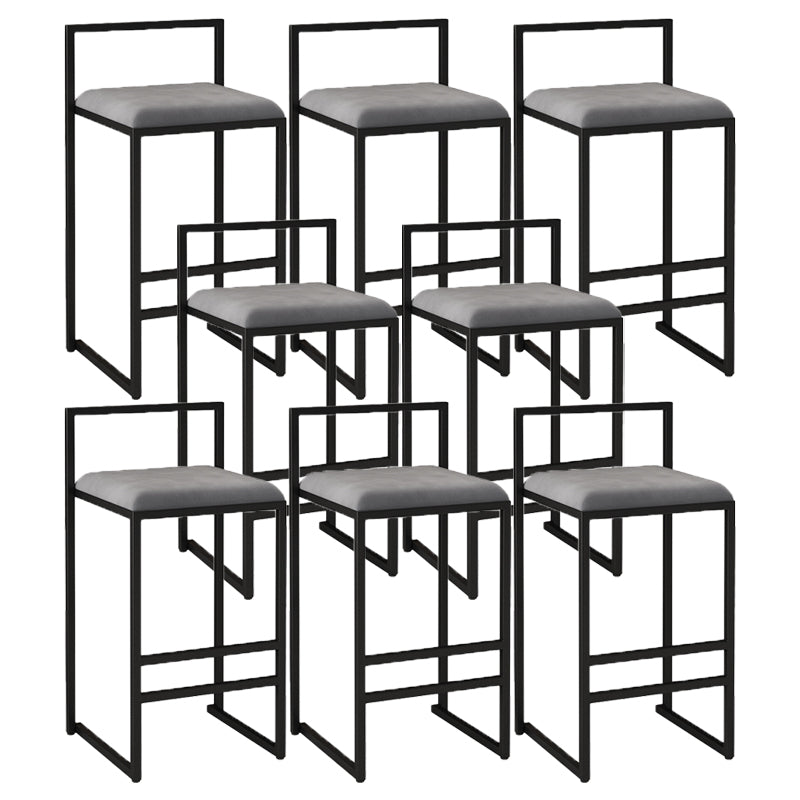 Contemporary Jewelry Shop Footrest Counter Stool Matte Finish Velvet Barstool