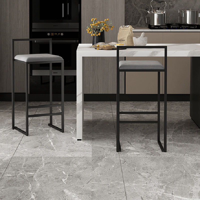 Contemporary Jewelry Shop Footrest Counter Stool Matte Finish Velvet Barstool