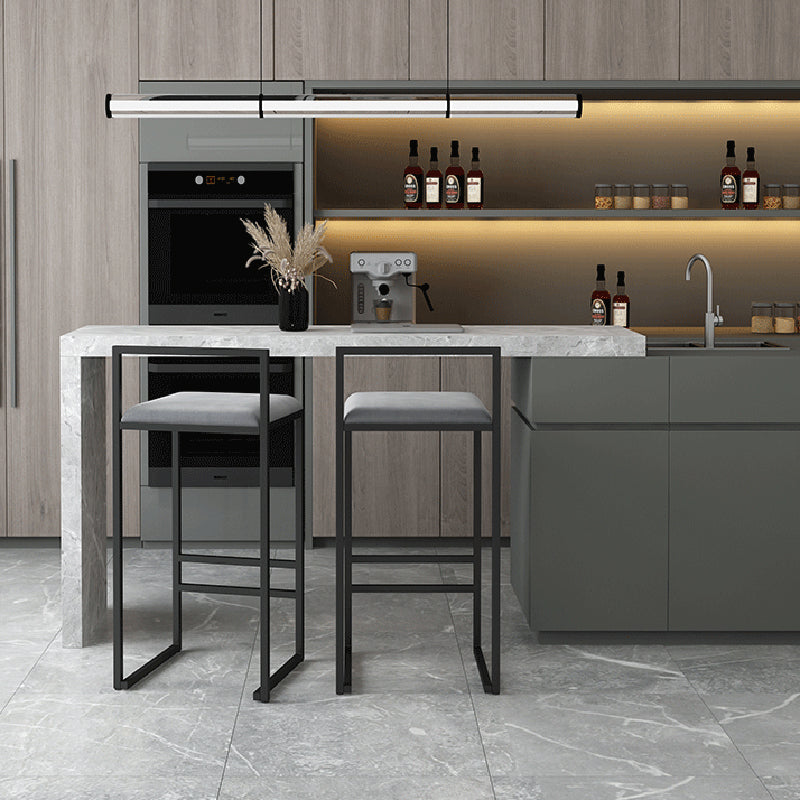 Contemporary Jewelry Shop Footrest Counter Stool Matte Finish Velvet Barstool