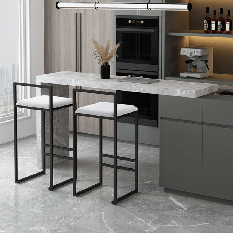 Contemporary Jewelry Shop Footrest Counter Stool Matte Finish Velvet Barstool