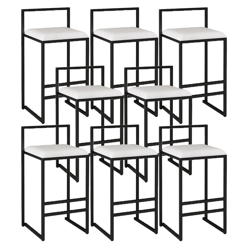 Contemporary Jewelry Shop Footrest Counter Stool Matte Finish Velvet Barstool