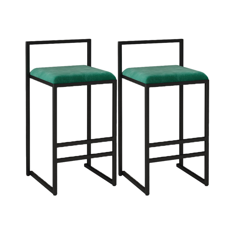 Contemporary Jewelry Shop Footrest Counter Stool Matte Finish Velvet Barstool