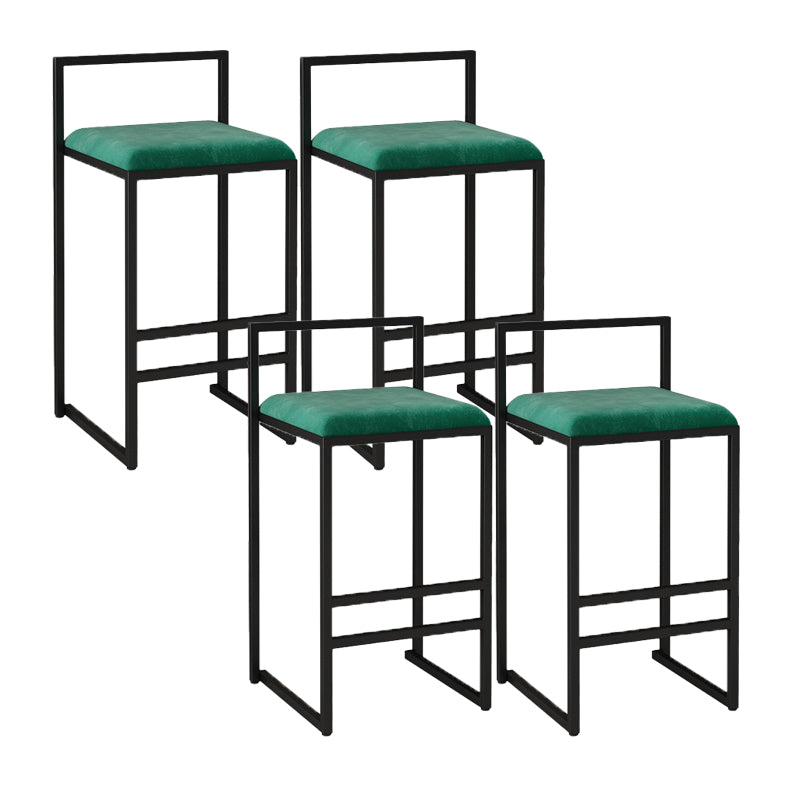 Contemporary Jewelry Shop Footrest Counter Stool Matte Finish Velvet Barstool