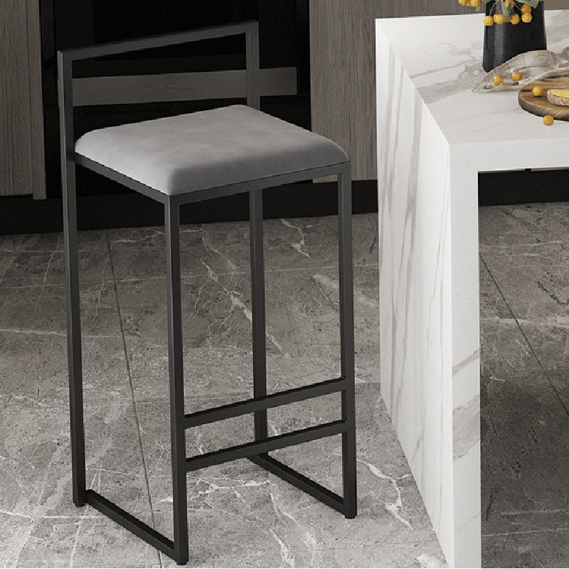 Contemporary Jewelry Shop Footrest Counter Stool Matte Finish Velvet Barstool