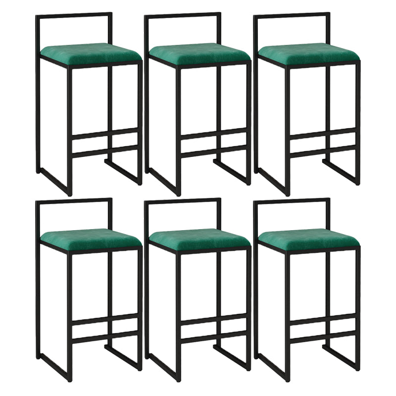 Contemporary Jewelry Shop Footrest Counter Stool Matte Finish Velvet Barstool