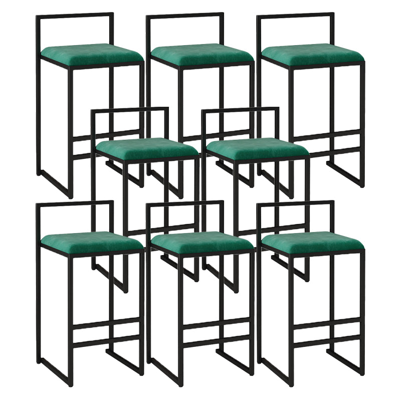 Contemporary Jewelry Shop Footrest Counter Stool Matte Finish Velvet Barstool