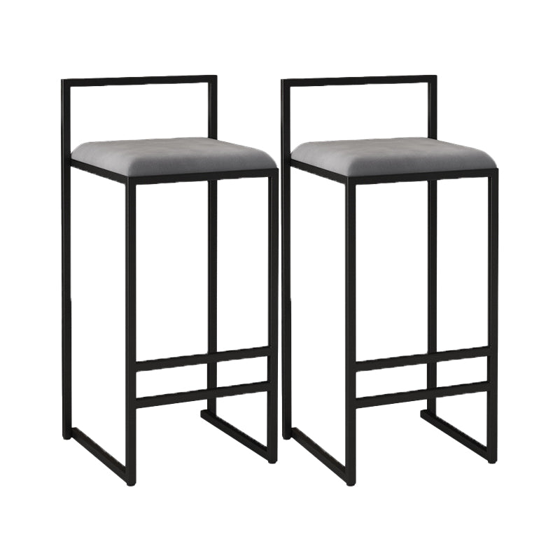 Contemporary Jewelry Shop Footrest Counter Stool Matte Finish Velvet Barstool
