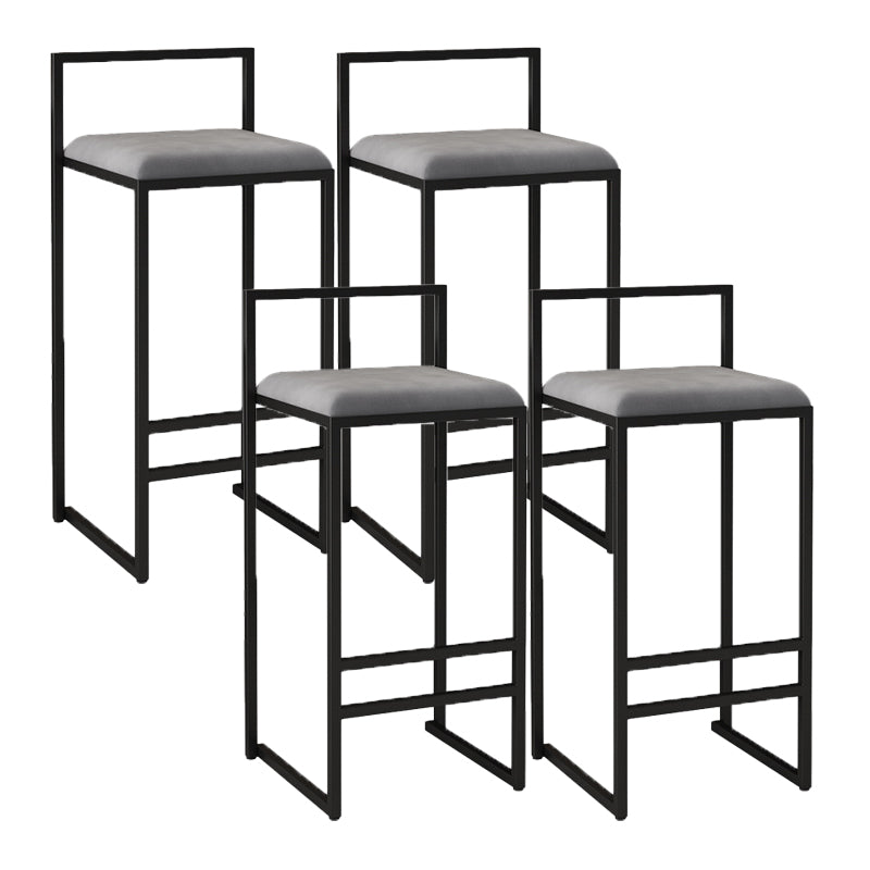 Contemporary Jewelry Shop Footrest Counter Stool Matte Finish Velvet Barstool