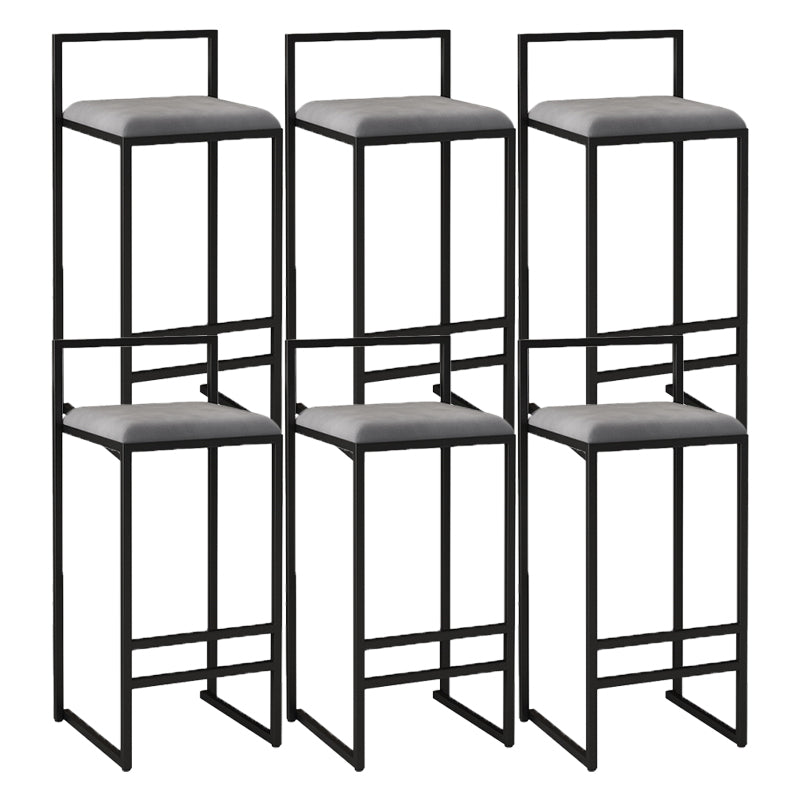 Contemporary Jewelry Shop Footrest Counter Stool Matte Finish Velvet Barstool