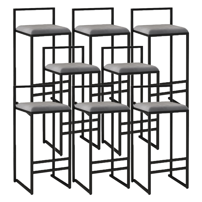 Contemporary Jewelry Shop Footrest Counter Stool Matte Finish Velvet Barstool