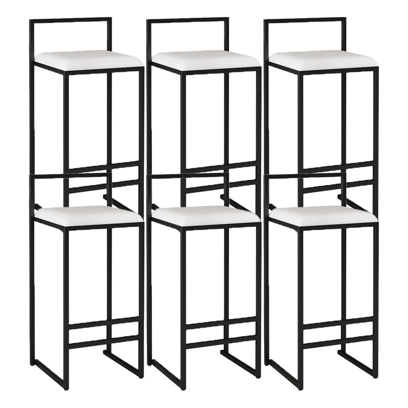 Contemporary Jewelry Shop Footrest Counter Stool Matte Finish Velvet Barstool