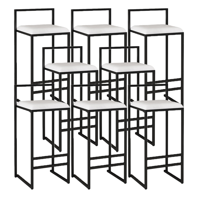 Contemporary Jewelry Shop Footrest Counter Stool Matte Finish Velvet Barstool