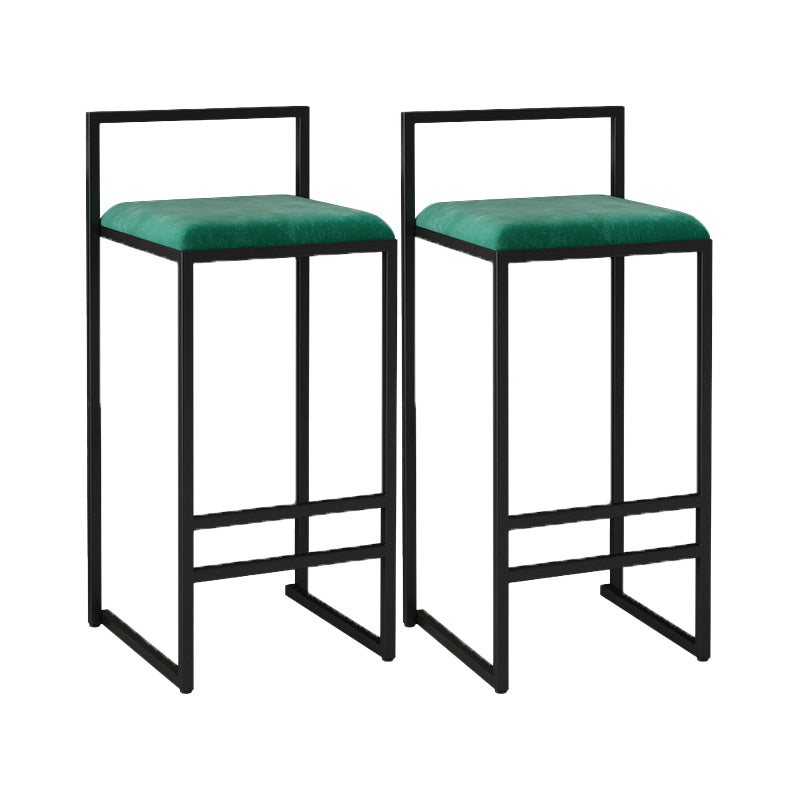 Contemporary Jewelry Shop Footrest Counter Stool Matte Finish Velvet Barstool