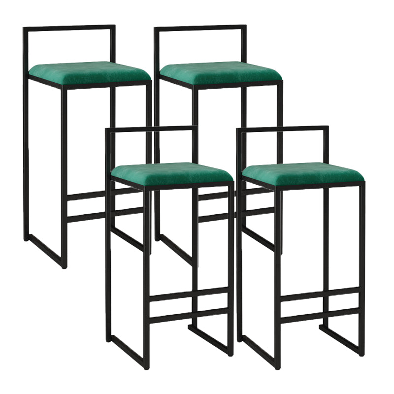 Contemporary Jewelry Shop Footrest Counter Stool Matte Finish Velvet Barstool