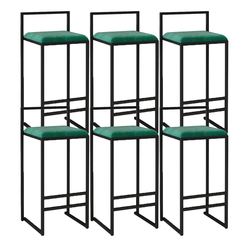 Contemporary Jewelry Shop Footrest Counter Stool Matte Finish Velvet Barstool