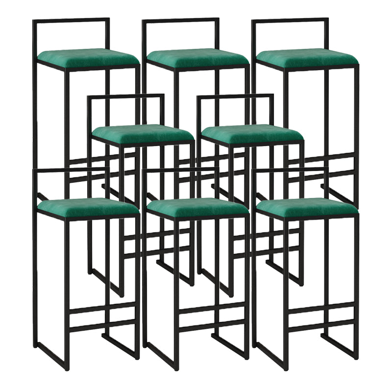 Contemporary Jewelry Shop Footrest Counter Stool Matte Finish Velvet Barstool