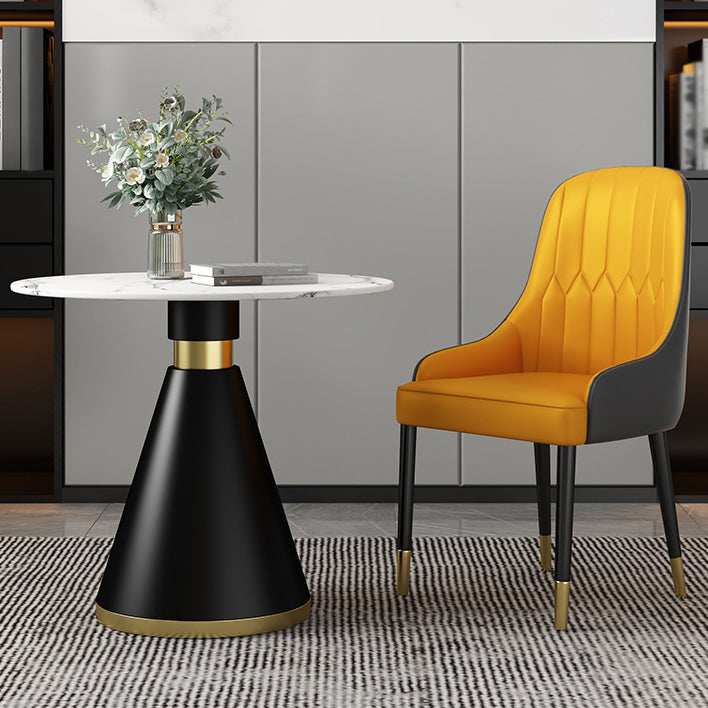 Glam Sintered Stone Dining Table Set Round 1/2/5 Pieces Dining Set
