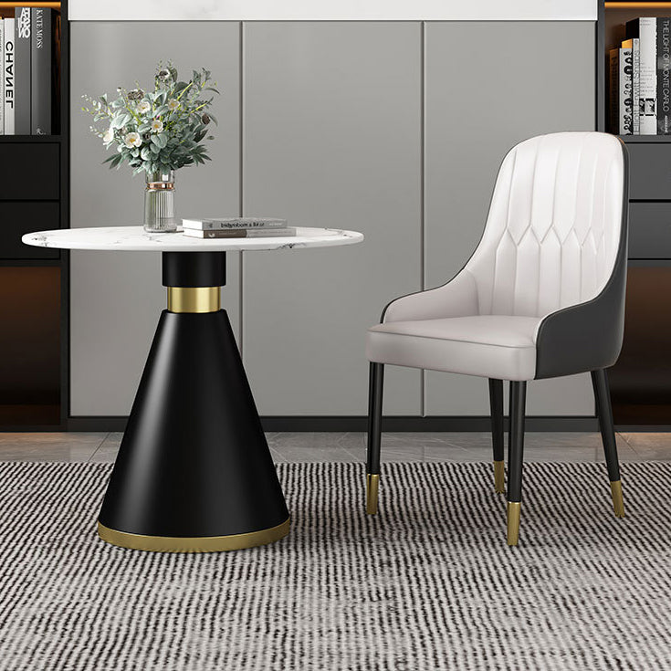 Glam Sintered Stone Dining Table Set Round 1/2/5 Pieces Dining Set