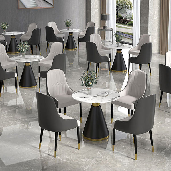 Glam Sintered Stone Dining Table Set Round 1/2/5 Pieces Dining Set