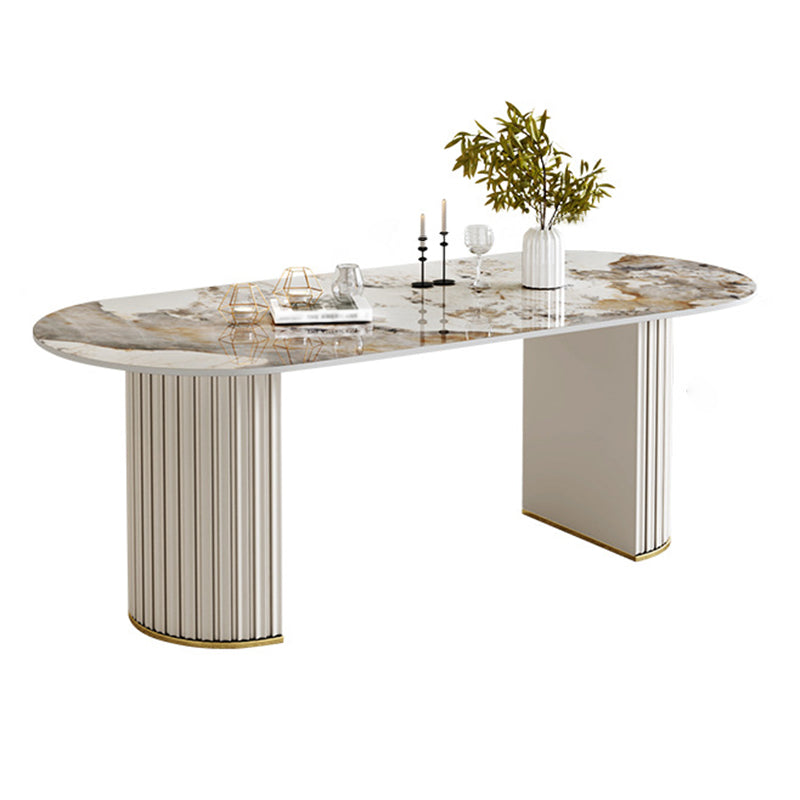 Modern Style Sintered Stone Dining Set Oval 1/2/5/6/7 Pieces Dining Set for Dining Areas