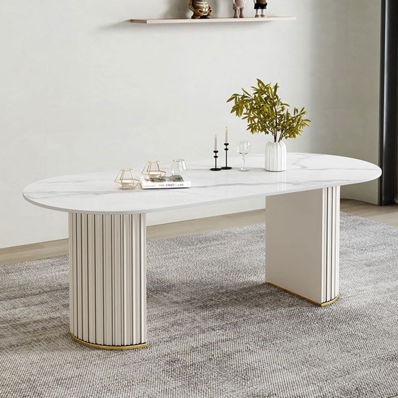Modern Style Sintered Stone Dining Set Oval 1/2/5/6/7 Pieces Dining Set for Dining Areas