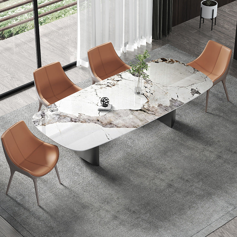 Modern Sintered Stone Dining Set Rectangle 1/2/5 Pieces Dining Set for Dining Areas