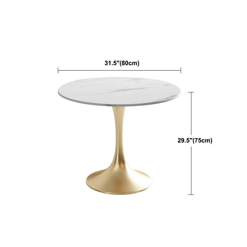 Glam Round Sintered Stone Dining Table Set 1/3/4/5 Pieces Dining Set
