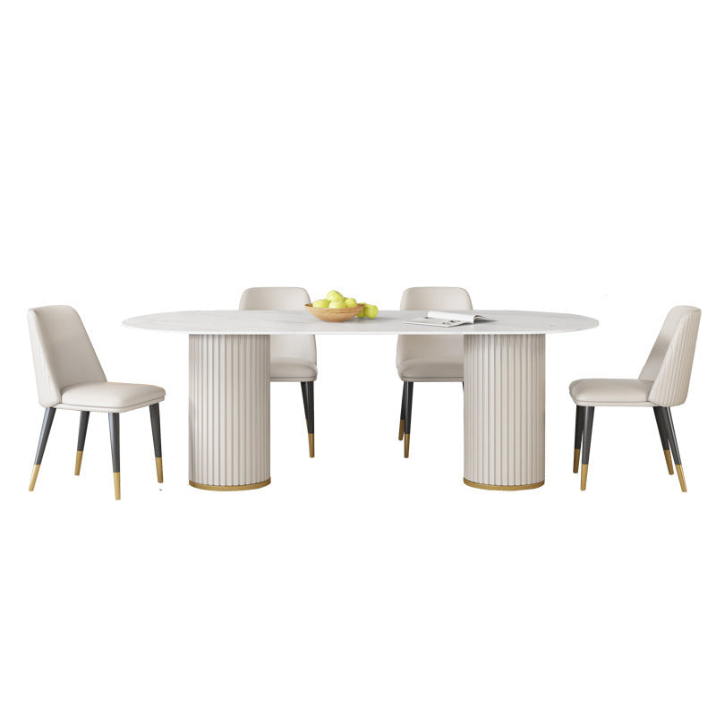 Glam Style Sintered Stone Dining Set Rectangle 1/2/5 Pieces Dining Set for Dining Areas