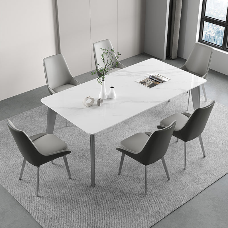 Sintered Stone Top White Table for Restaurant Modern Kitchen Table with 4 Legs