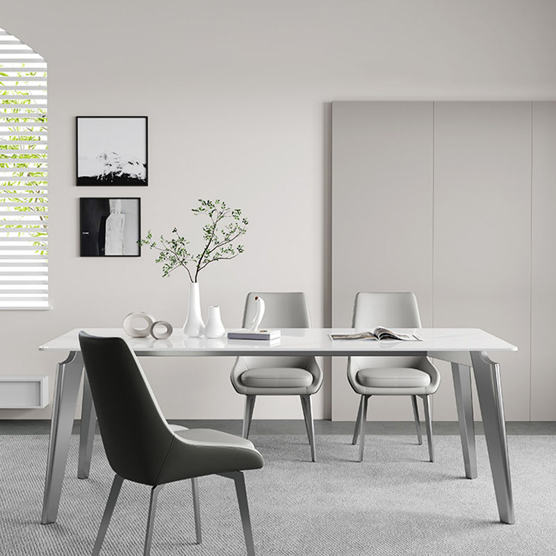 Sintered Stone Top White Table for Restaurant Modern Kitchen Table with 4 Legs