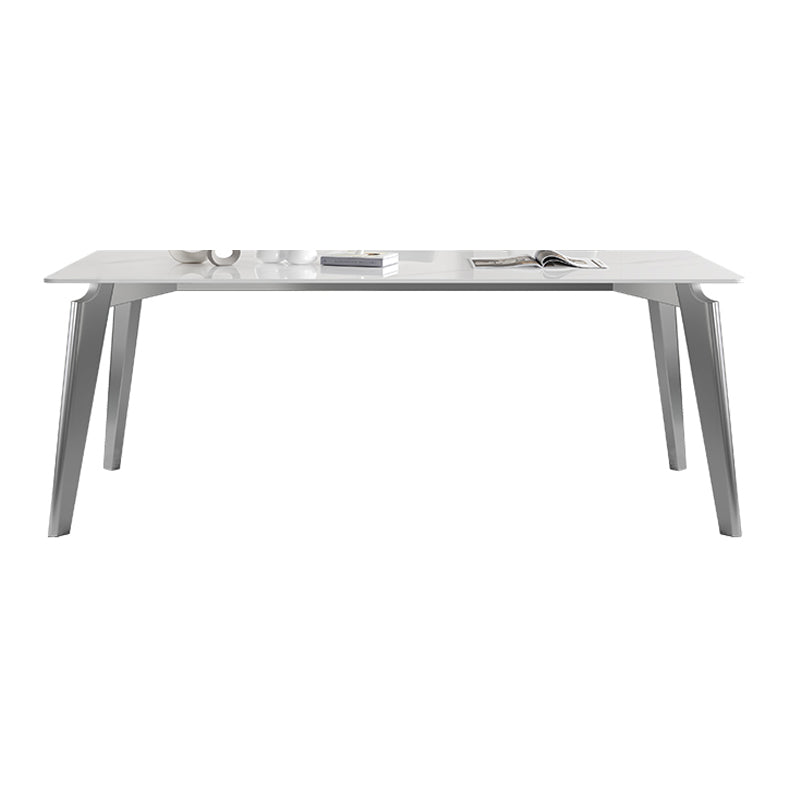 Sintered Stone Top White Table for Restaurant Modern Kitchen Table with 4 Legs