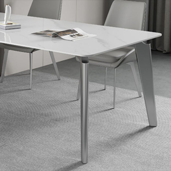 Sintered Stone Top White Table for Restaurant Modern Kitchen Table with 4 Legs
