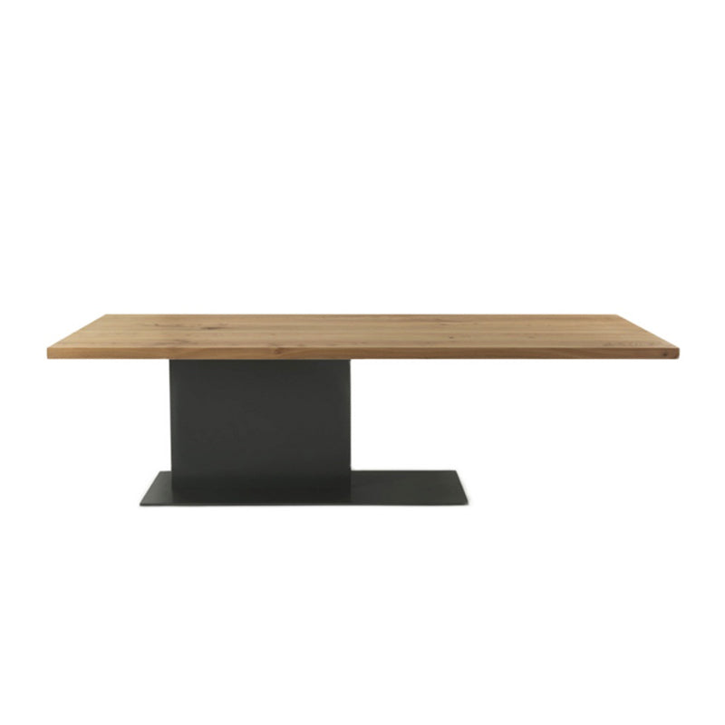 Contemporary Rectangl Dining Room Table Pine Wood Pedestal Table