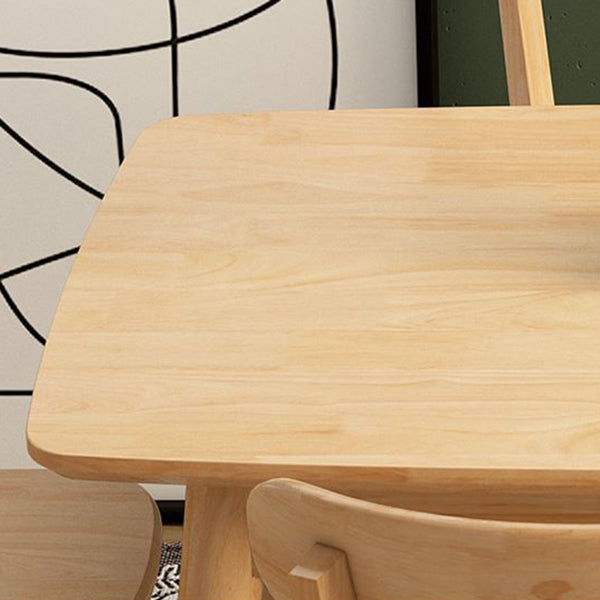 Rectangle Modern Solid Wood Table Standard Height Table Kitchen Table with 4 Legs