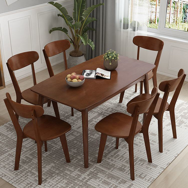 Rectangle Modern Solid Wood Table Standard Height Table Kitchen Table with 4 Legs