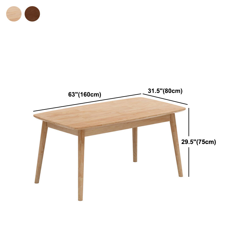 Rectangle Modern Solid Wood Table Standard Height Table Kitchen Table with 4 Legs