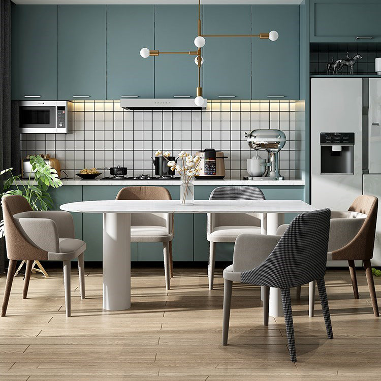 SinteredStone Home Dining Table Modern White Dining Room Table