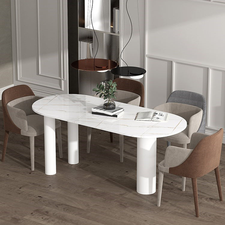 SinteredStone Home Dining Table Modern White Dining Room Table