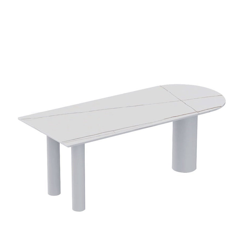 SinteredStone Home Dining Table Modern White Dining Room Table