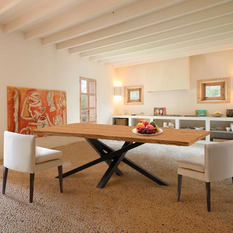 Modern Brown 78 with Wood Dining Table Rectangle Dining Table for Kitchen