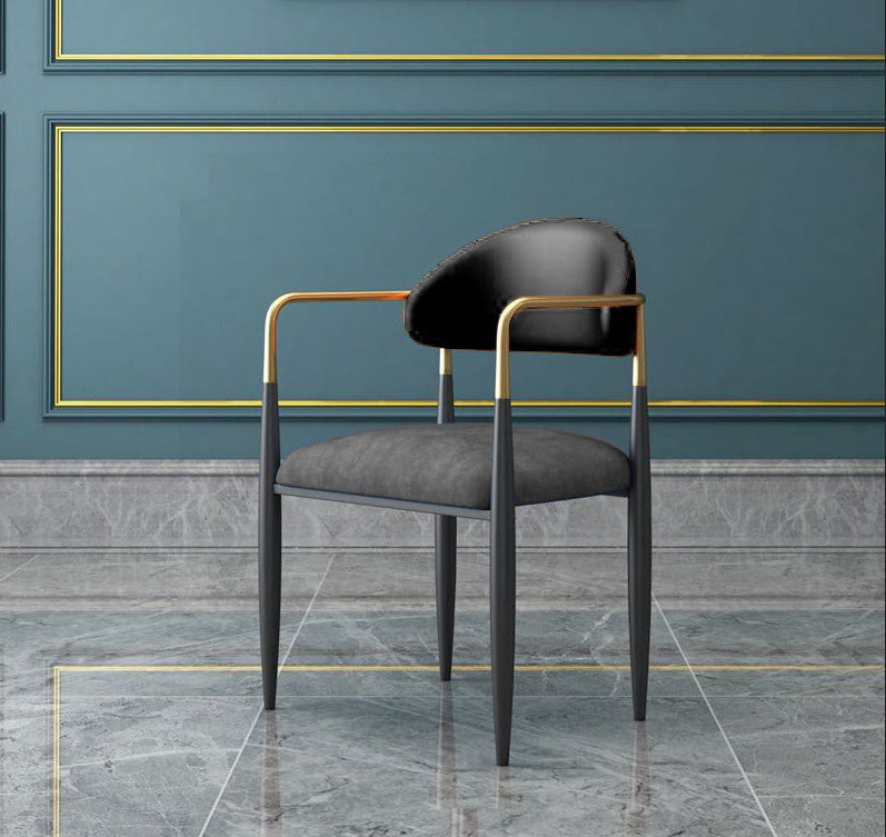 Industrial Dining Room Arm Chairs Open Back Kitchen Side Chair with Upholstered