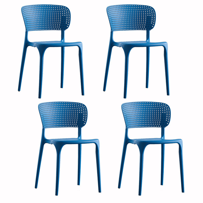 Contemporary Plastic Armless Chair Kitchen Room Open Back Chair