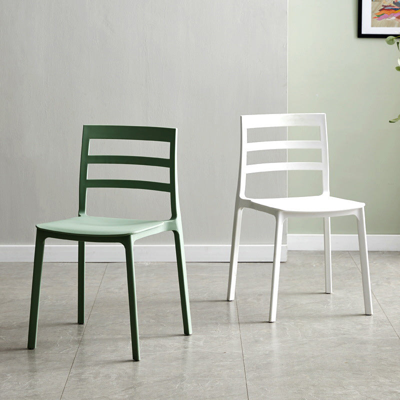 Plastic Scandinavian Armless Chair Stacking Indoor-Outdoor Chair