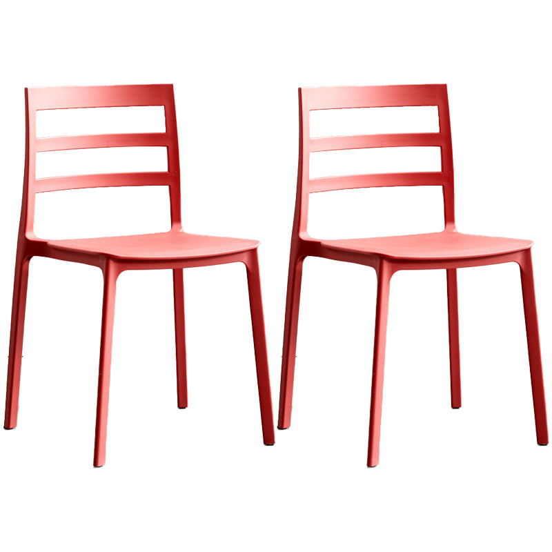 Plastic Scandinavian Armless Chair Stacking Indoor-Outdoor Chair