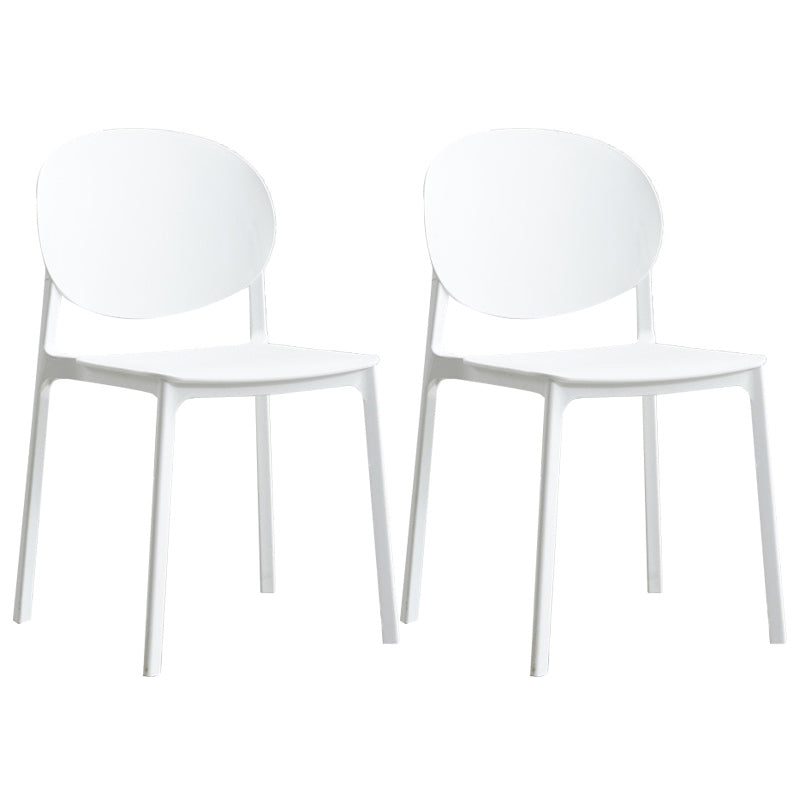 Plastic Scandinavian Armless Chair Stacking Indoor-Outdoor Chair