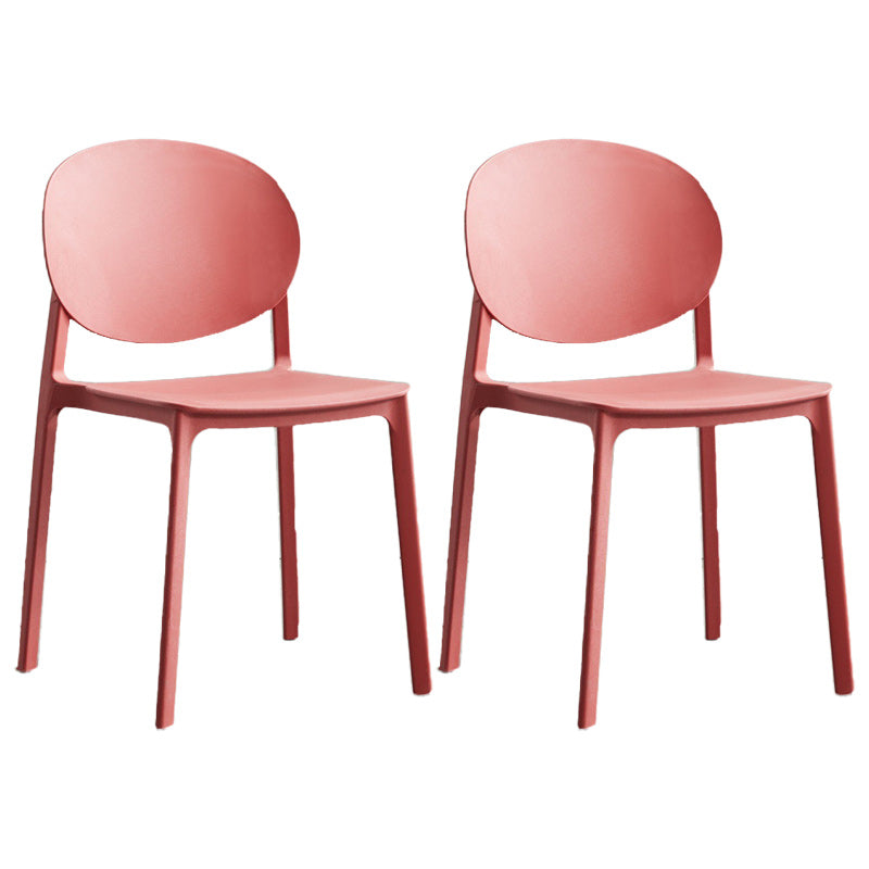 Plastic Scandinavian Armless Chair Stacking Indoor-Outdoor Chair